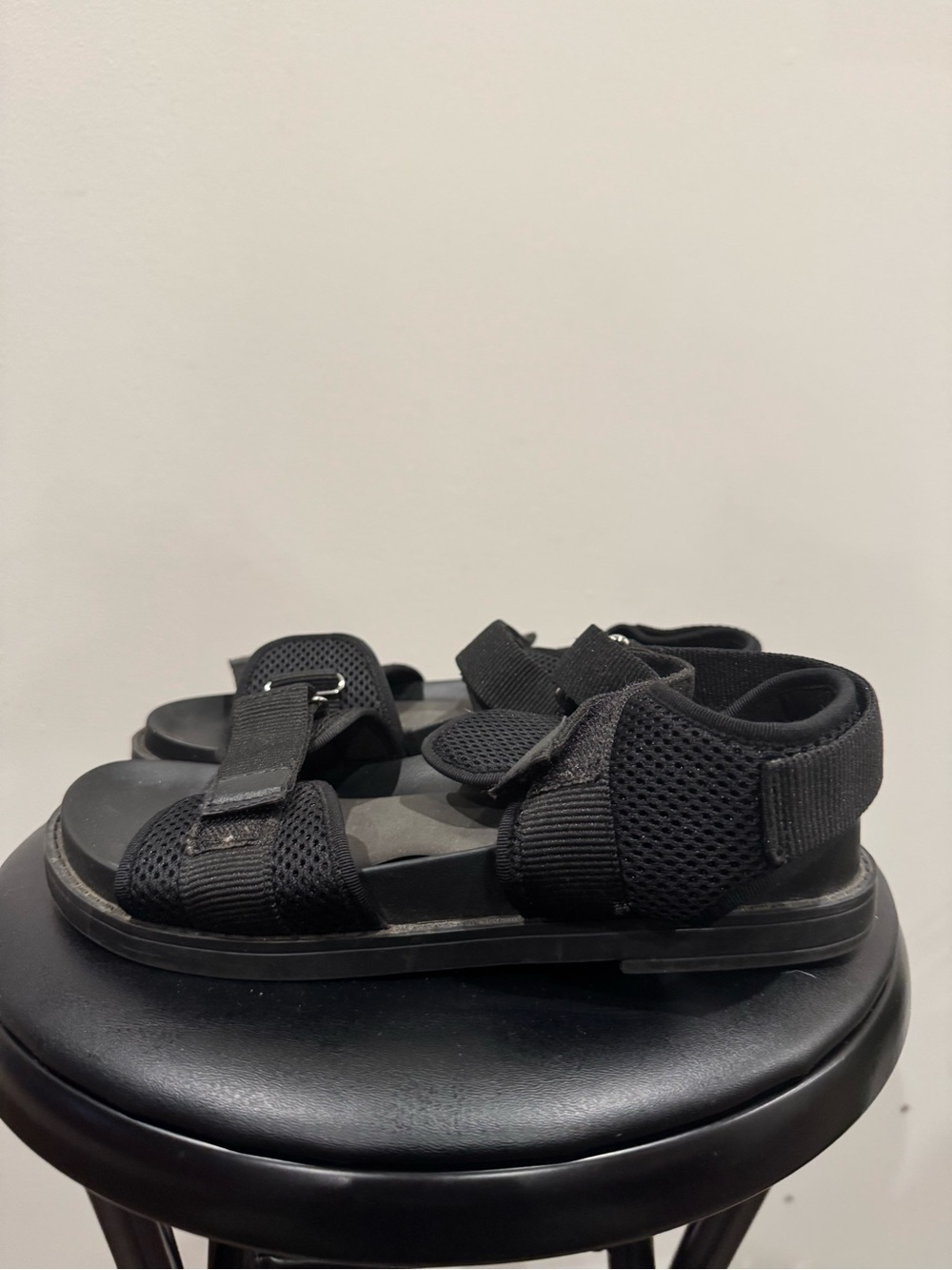 Women’s Monki Black Mesh Sport Sandals size 38